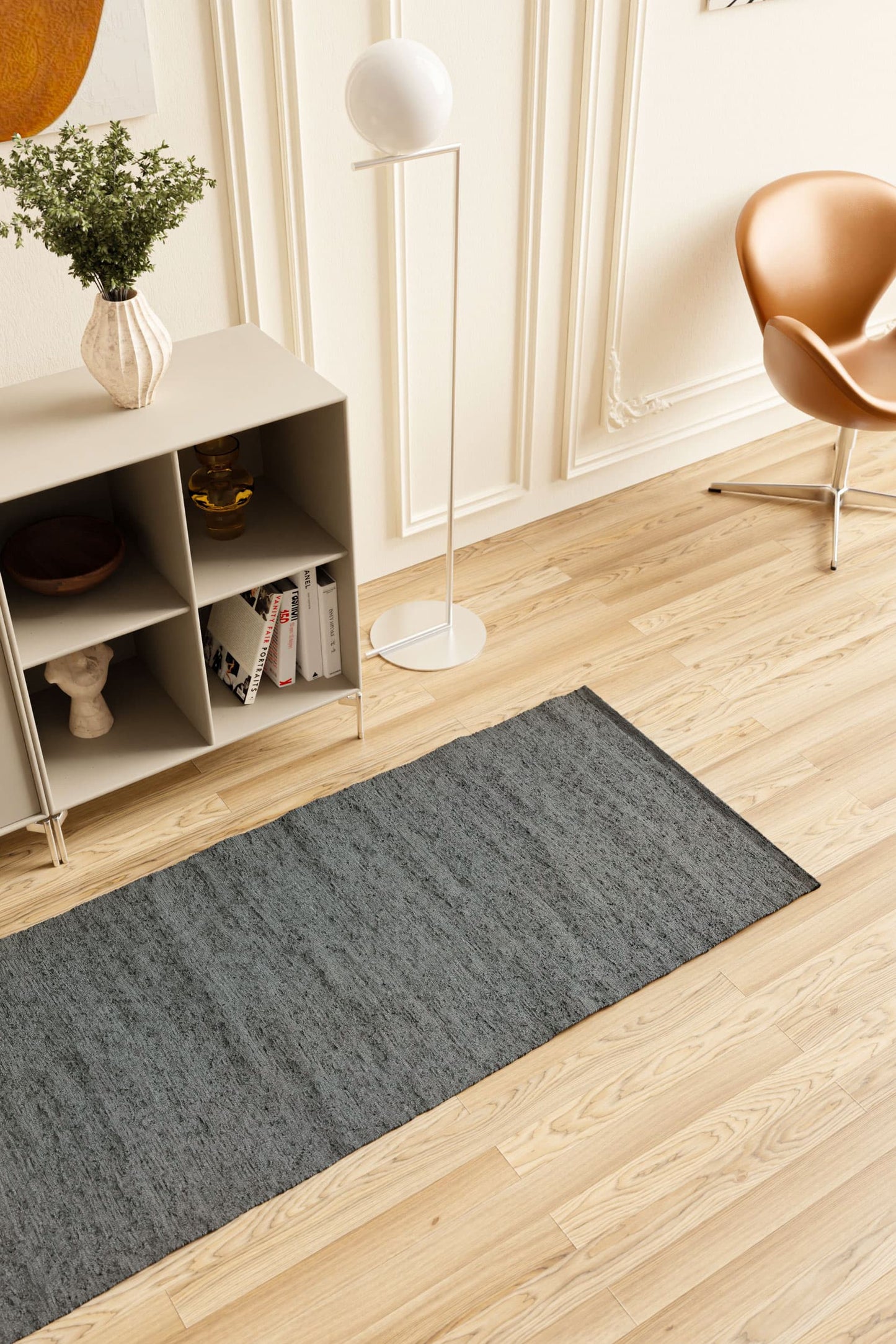 Cotton Rug, Steel Grey